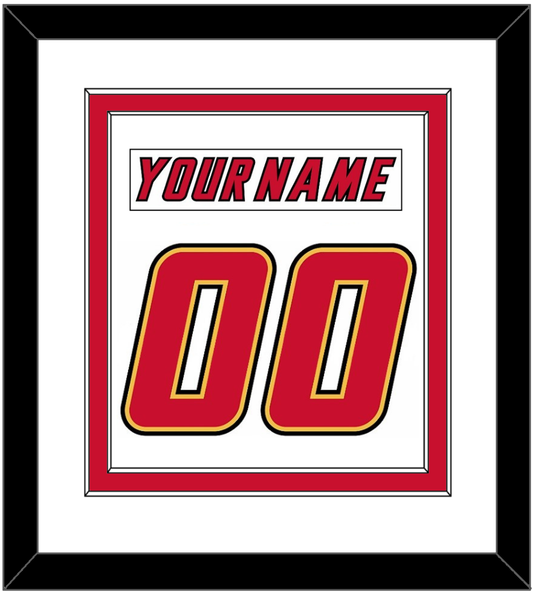 Calgary Nameplate & Number (Back) Combined - Home White (1995-2000) - Signature Tier 1