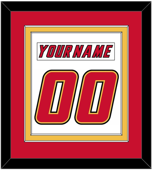 Calgary Nameplate & Number (Back) Combined - Home White (1995-2000) - Signature Tier 2