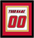 Calgary Nameplate & Number (Back) Combined - Home White (1995-2000) - Double Mat 2