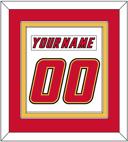 Calgary Nameplate & Number (Back) Combined - Home White (1995-2000) - Signature Tier 2