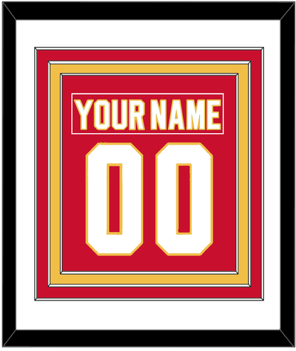 Calgary Nameplate & Number (Back) Combined - Road Red (1980-1994) - Premier Tier 1