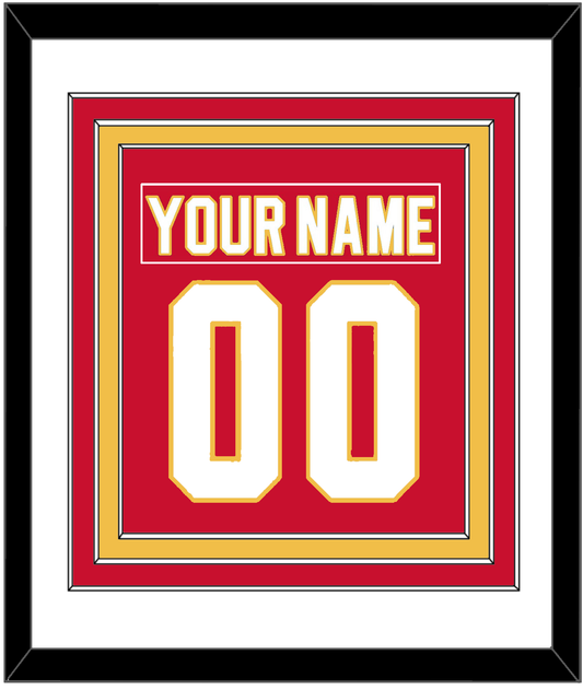 Calgary Nameplate & Number (Back) Combined - Road Red (1980-1994) - Premier Tier 1