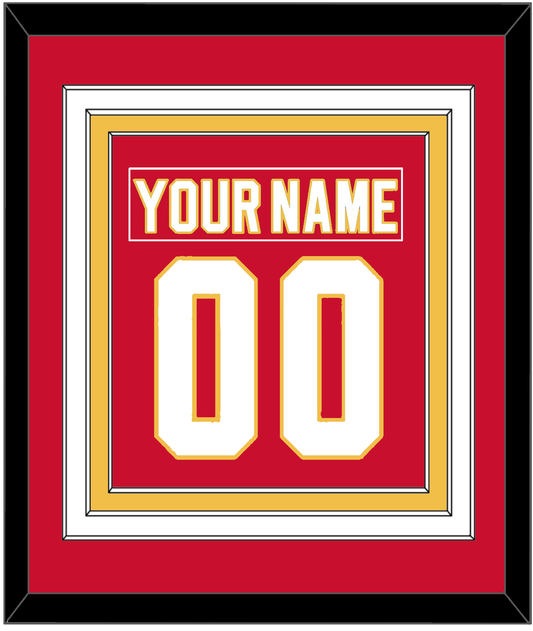 Calgary Nameplate & Number (Back) Combined - Home Red - Premier Tier 2