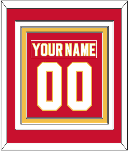 Calgary Nameplate & Number (Back) Combined - Road Red (1980-1994) - Premier Tier 2