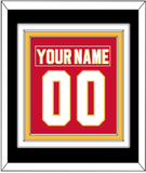 Calgary Nameplate & Number (Back) Combined - Home Red - Triple Mat 3