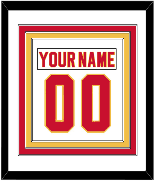 Calgary Nameplate & Number (Back) Combined - Home White (1980-1994) - Premier Tier 1