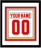 Calgary Nameplate & Number (Back) Combined - Road White - Triple Mat 1