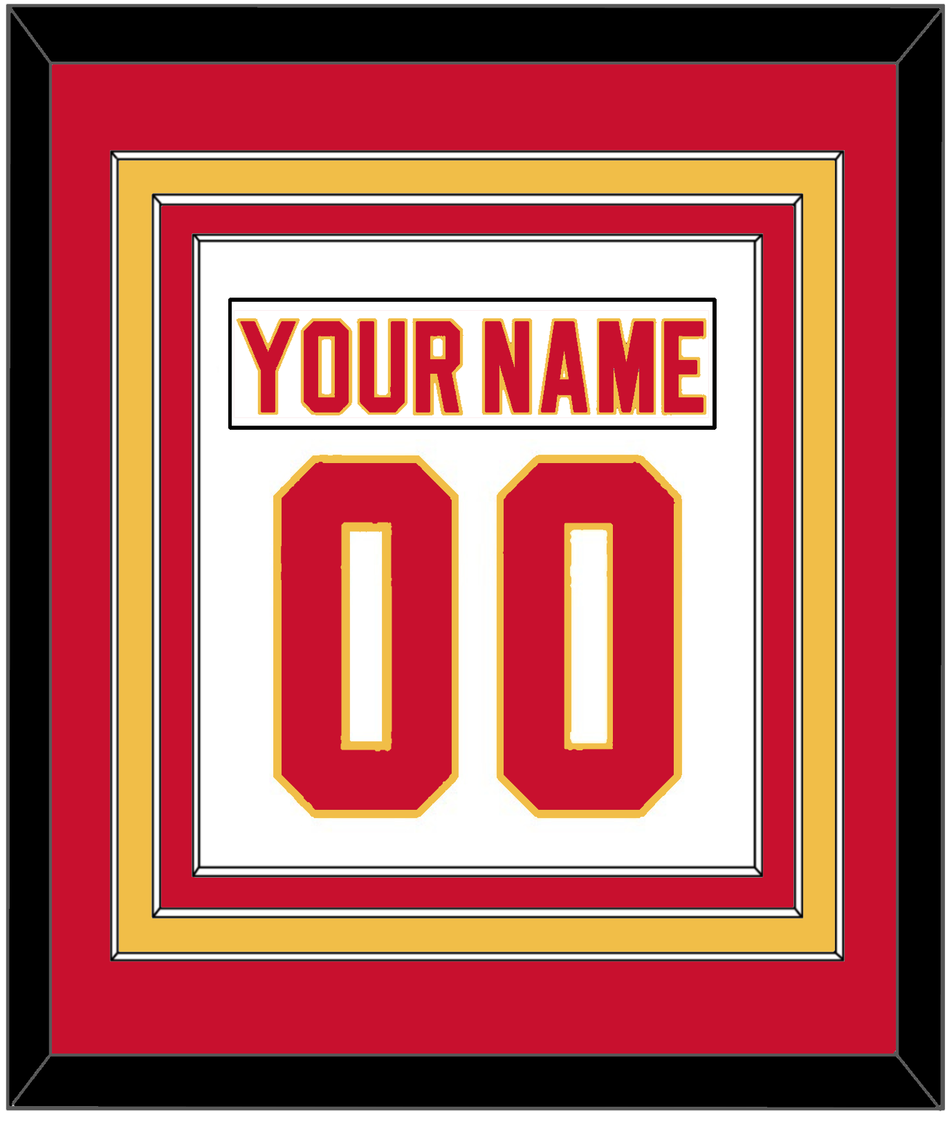 Calgary Nameplate & Number (Back) Combined - Road White - Premier Tier 2