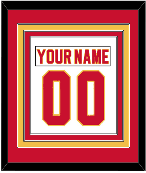 Calgary Nameplate & Number (Back) Combined - Road White - Triple Mat 2