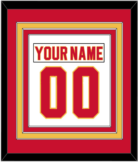 Calgary Nameplate & Number (Back) Combined - Home White (1980-1994) - Premier Tier 2