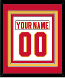 Calgary Nameplate & Number (Back) Combined - Home White (1980-1994) - Triple Mat 2