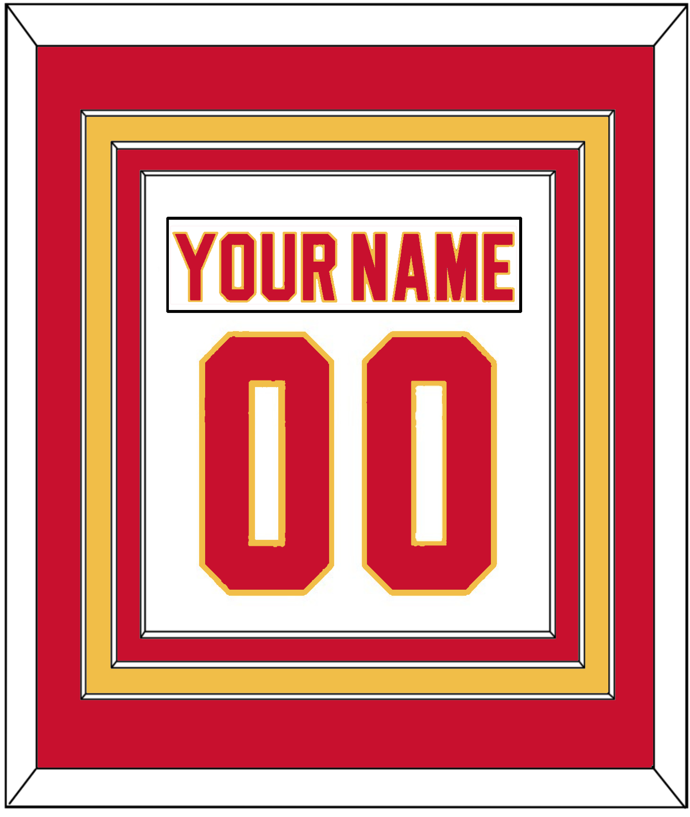 Calgary Nameplate & Number (Back) Combined - Road White - Premier Tier 2