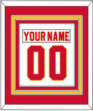 Calgary Nameplate & Number (Back) Combined - Home White (1980-1994) - Triple Mat 2