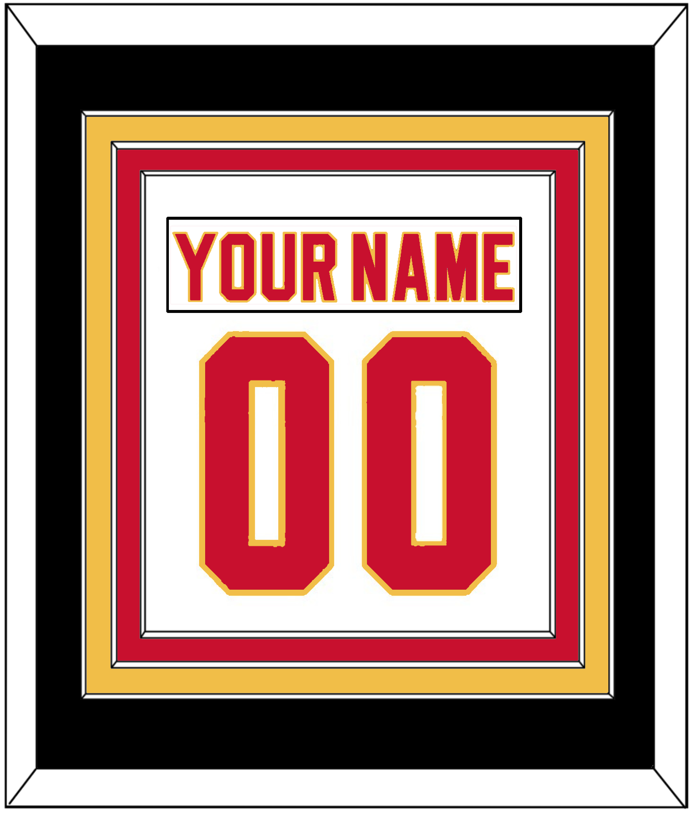 Calgary Nameplate & Number (Back) Combined - Road White - Premier Tier 3