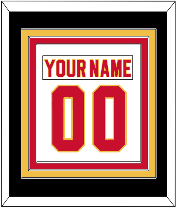 Calgary Nameplate & Number (Back) Combined - Road White - Triple Mat 3