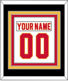 Calgary Nameplate & Number (Back) Combined - Road White - Triple Mat 3