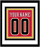 Calgary Nameplate & Number (Back) Combined - Home Red (2017-2020) - Triple Mat 1
