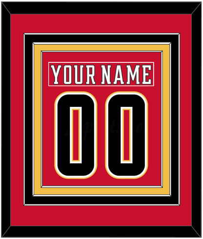 Calgary Nameplate & Number (Back) Combined - Home Red (2017-2020) - Premier Tier 2