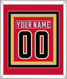 Calgary Nameplate & Number (Back) Combined - Home Red (2017-2020) - Triple Mat 2