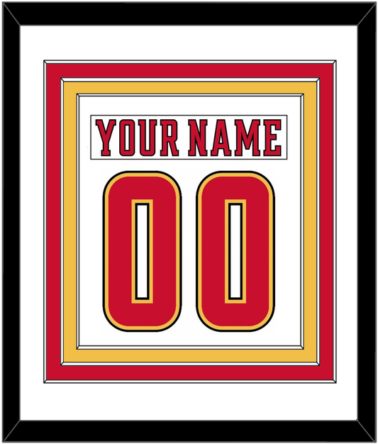Calgary Nameplate & Number (Back) Combined - Road White (2017-2020) - Premier Tier 1