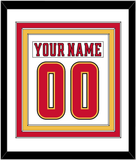 Calgary Nameplate & Number (Back) Combined - Road White (2017-2020) - Triple Mat 1