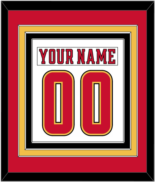 Calgary Nameplate & Number (Back) Combined - Road White (2017-2020) - Premier Tier 2