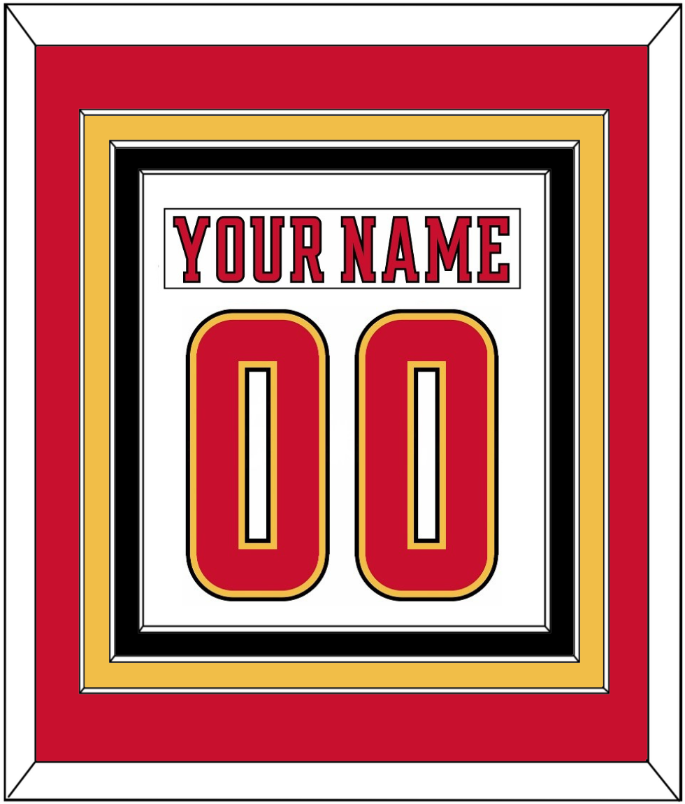 Calgary Nameplate & Number (Back) Combined - Road White (2017-2020) - Premier Tier 2