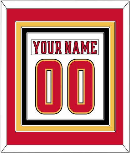 Calgary Nameplate & Number (Back) Combined - Road White (2017-2020) - Premier Tier 2