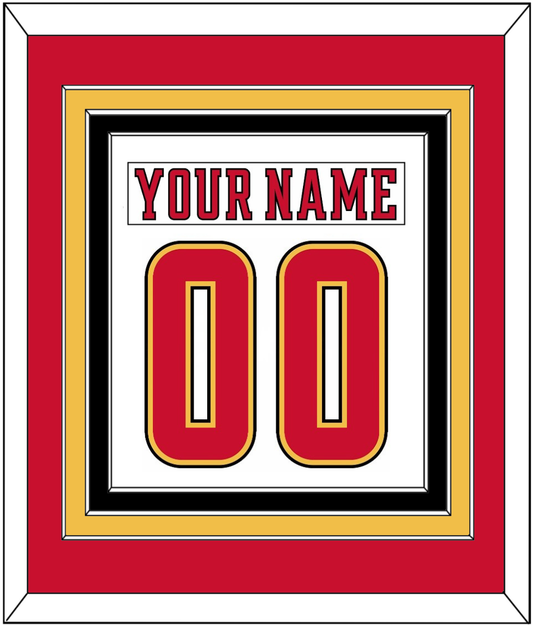 Calgary Nameplate & Number (Back) Combined - Road White (2017-2020) - Premier Tier 2