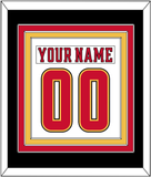 Calgary Nameplate & Number (Back) Combined - Road White (2017-2020) - Triple Mat 3