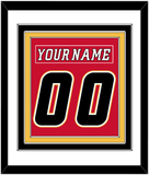 Calgary Nameplate & Number (Back) Combined - Home Red (2007-2017) - Triple Mat 1