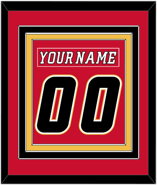 Calgary Nameplate & Number (Back) Combined - Home Red (2007-2017) - Premier Tier 2