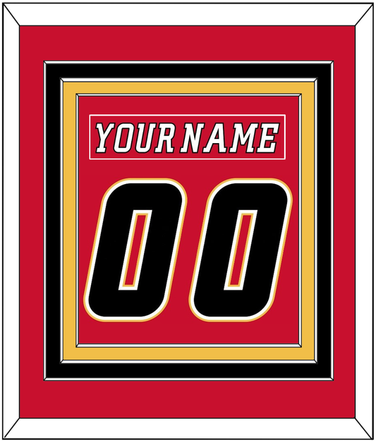 Calgary Nameplate & Number (Back) Combined - Home Red (2007-2017) - Premier Tier 2