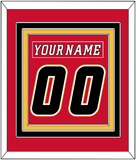 Calgary Nameplate & Number (Back) Combined - Home Red (2007-2017) - Triple Mat 2