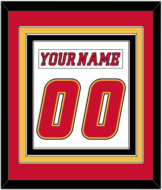 Calgary Nameplate & Number (Back) Combined - Road White (2007-2017) - Premier Tier 2