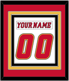 Calgary Nameplate & Number (Back) Combined - Road White (2007-2017) - Triple Mat 2