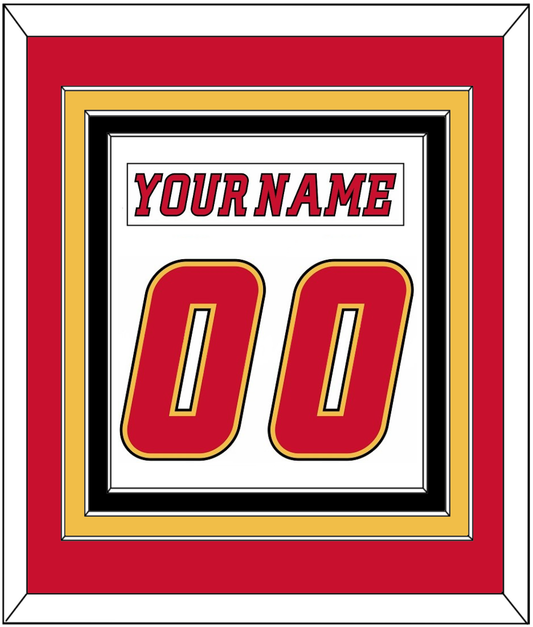 Calgary Nameplate & Number (Back) Combined - Road White (2007-2017) - Premier Tier 2