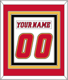 Calgary Nameplate & Number (Back) Combined - Road White (2007-2017) - Triple Mat 2