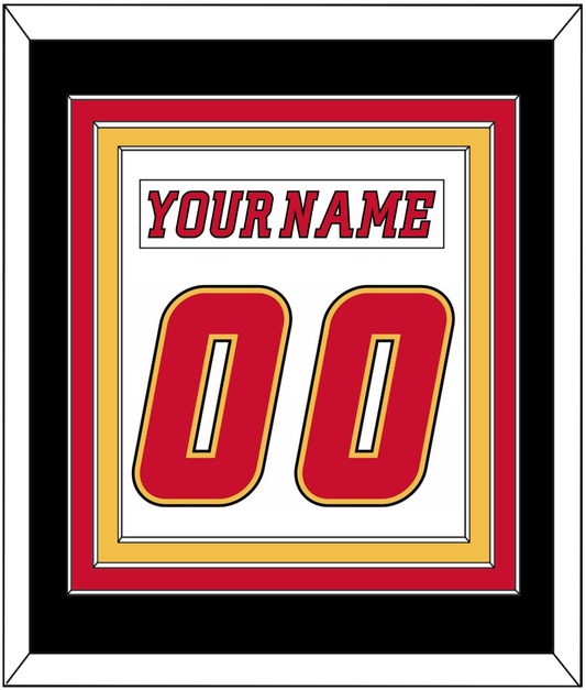 Calgary Nameplate & Number (Back) Combined - Road White (2007-2017) - Premier Tier 3