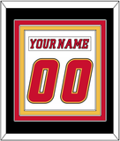 Calgary Nameplate & Number (Back) Combined - Road White (2007-2017) - Triple Mat 3