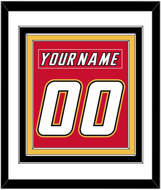 Calgary Nameplate & Number (Back) Combined - Road Red (1995-2000) - Premier Tier 1