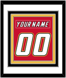 Calgary Nameplate & Number (Back) Combined - Road Red (1995-2000) - Triple Mat 1