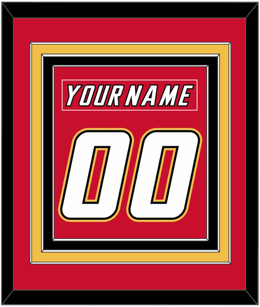 Calgary Nameplate & Number (Back) Combined - Road Red (1995-2000) - Premier Tier 2