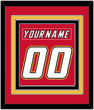 Calgary Nameplate & Number (Back) Combined - Road Red (1995-2000) - Triple Mat 2