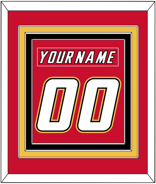 Calgary Nameplate & Number (Back) Combined - Road Red (1995-2000) - Premier Tier 2