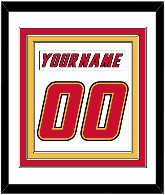 Calgary Nameplate & Number (Back) Combined - Home White (1995-2000) - Premier Tier 1