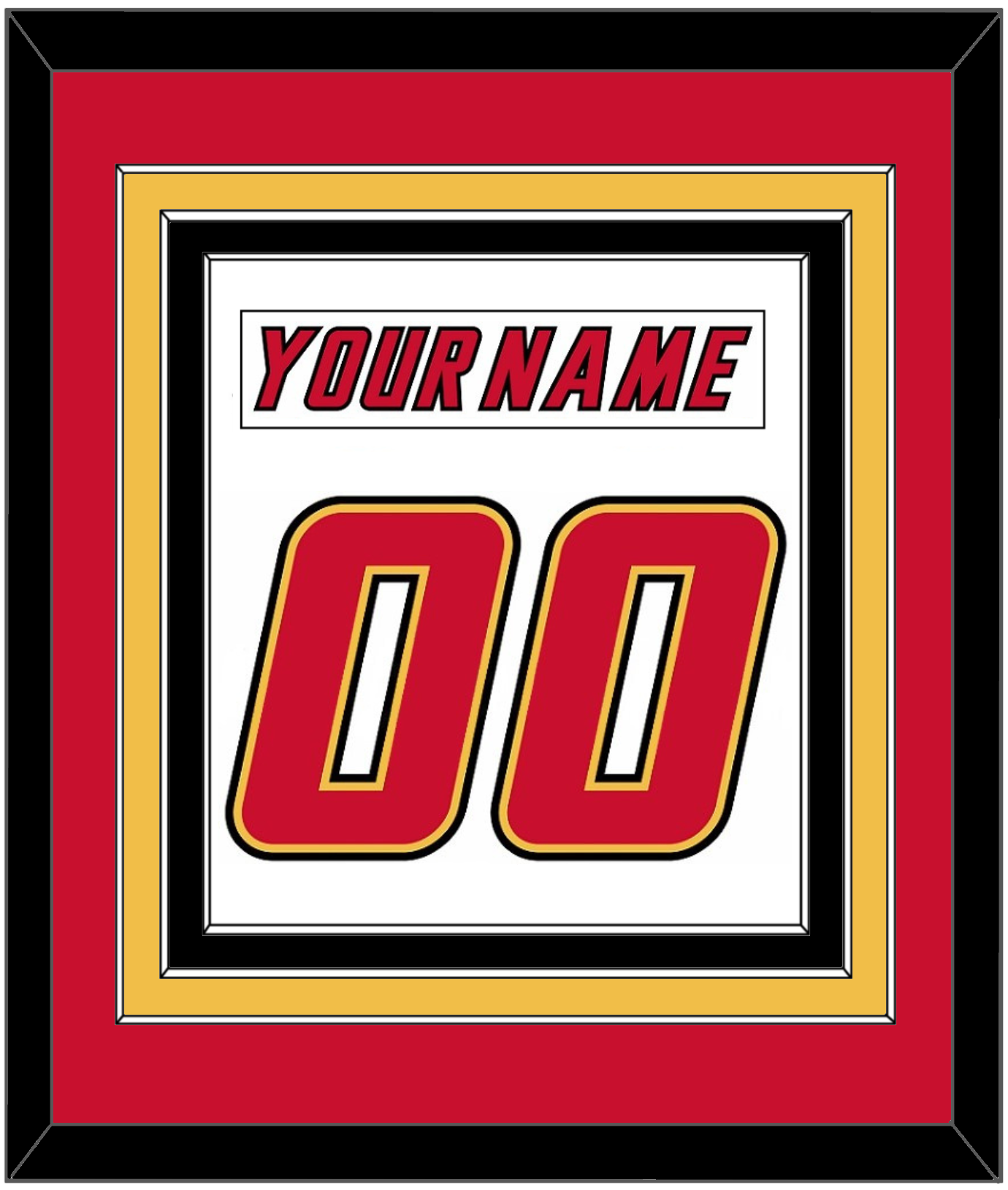 Calgary Nameplate & Number (Back) Combined - Home White (1995-2000) - Premier Tier 2