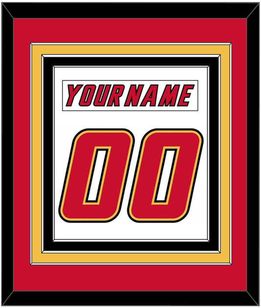 Calgary Nameplate & Number (Back) Combined - Home White (1995-2000) - Premier Tier 2