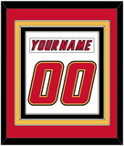 Calgary Nameplate & Number (Back) Combined - Home White (1995-2000) - Triple Mat 2