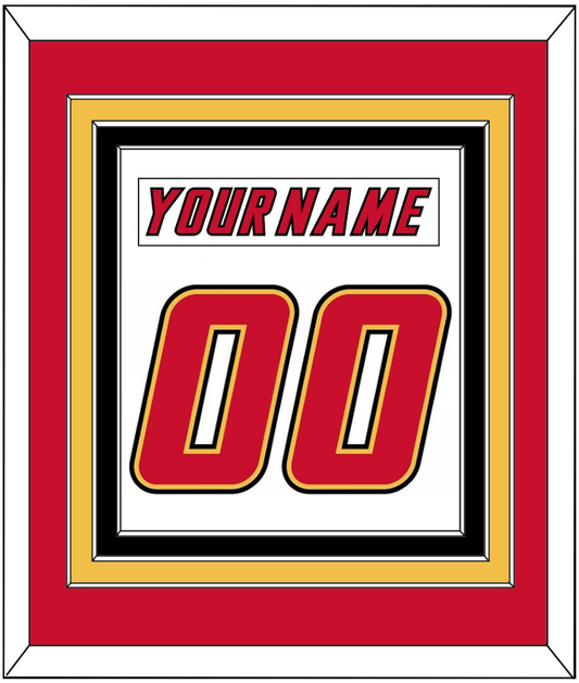 Calgary Nameplate & Number (Back) Combined - Home White (1995-2000) - Premier Tier 2